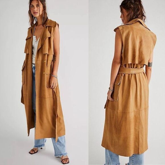 New Free People Marseille Leather Vest - Picture 1 of 11